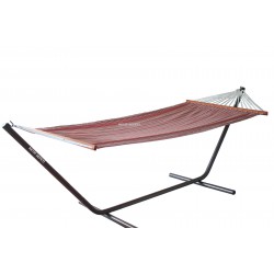 ALTINOLUK HAMAK BEZ HAMAK ÇİFT KİŞİLİK SET METAL AYAKLI (KIRMIZI ÇİZGİLİ)