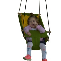 ALTINOLUK HAMAK Bebek Uyku Salıncağı Çocuk Ahşap Hamak Beşik Salıncak Minderli Yatak Seti YEŞİL