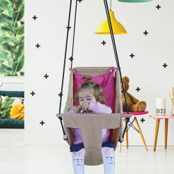 ALTINOLUK HAMAK Bebek Uyku Salıncağı Çocuk Ahşap Hamak Beşik Salıncak Minderli Yatak Seti BEJ