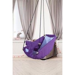 ALTINOLUK HAMAK Bebek Uyku Salıncağı Çocuk Ahşap Hamak Beşik Salıncak Minderli Yatak Seti MOR 